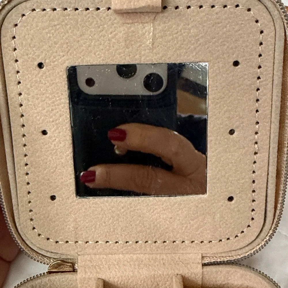 Pale pink Jewelry Box with Pearl Initial M